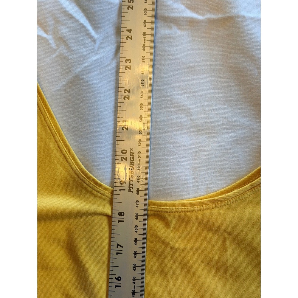 Talbots Womens Yellow Scoop Neck Cotton Modal Tank Top Size S VN1344 - Picture 4 of 6